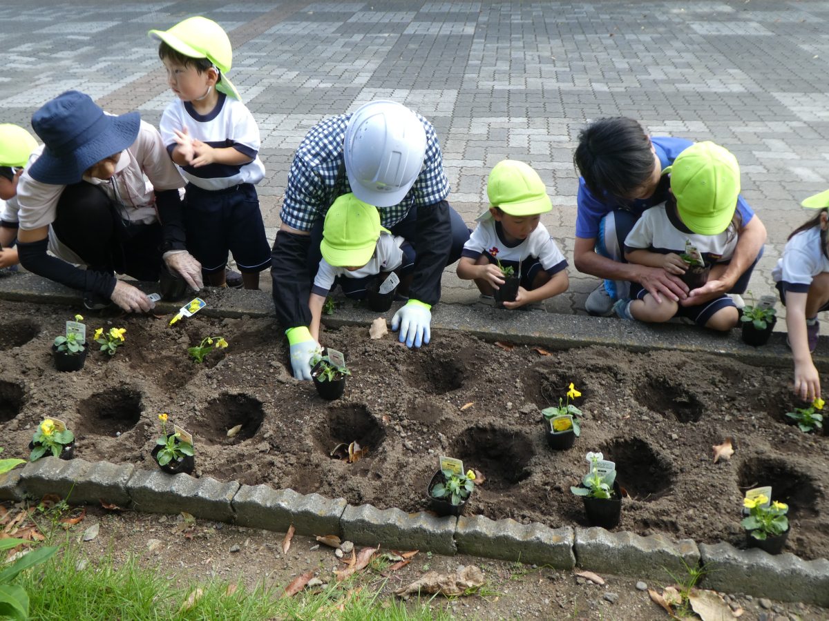 公園にお花を植えたよ！（乳児だんぼ組）